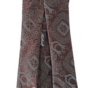 Levi's Men's Formal Necktie Maroon Gray Neck Tie Slim Classic